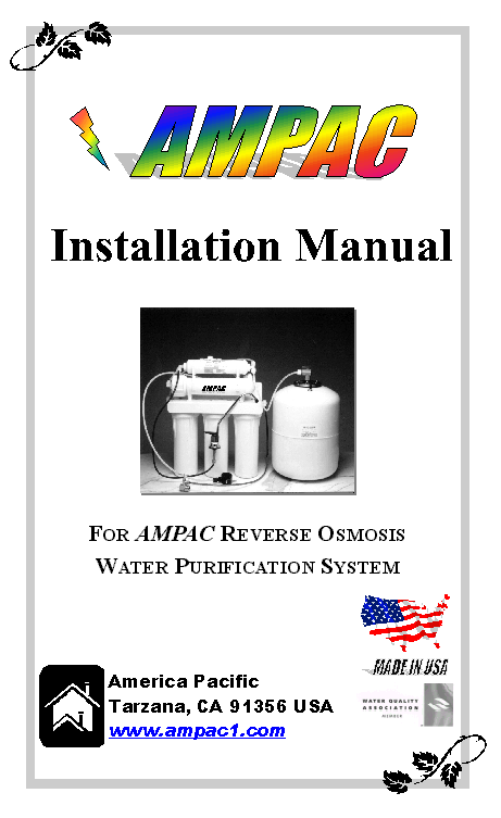 Reverse Osmosis Installation Manual